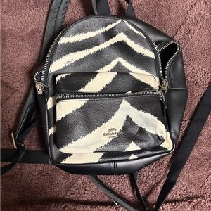 Coach Zebra Patterned Bag in Black and Cream